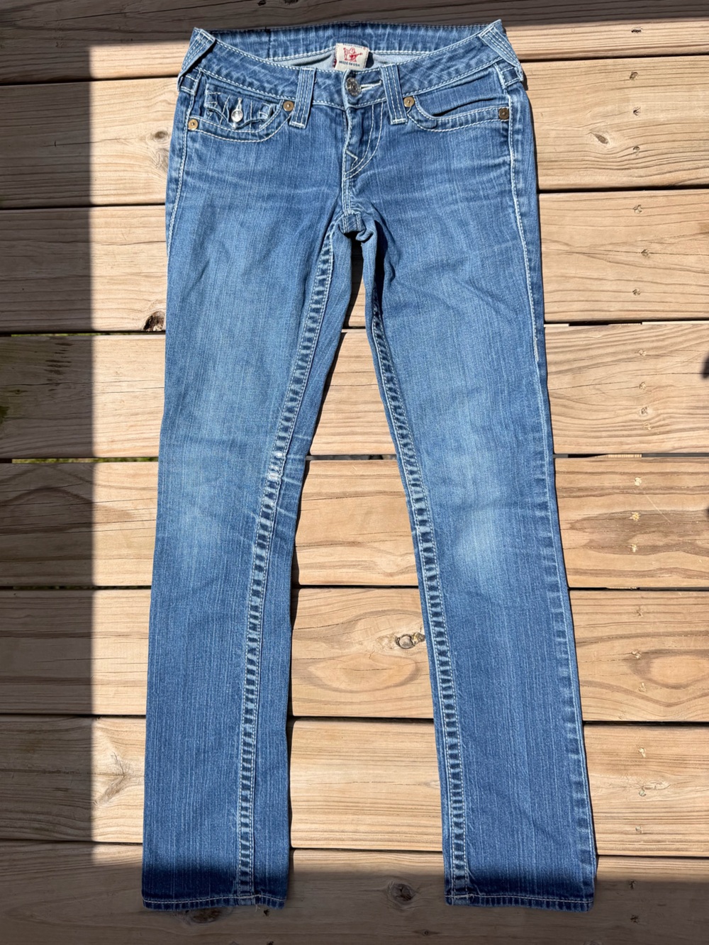 True Religion Women's Blue Slim Straight Jeans